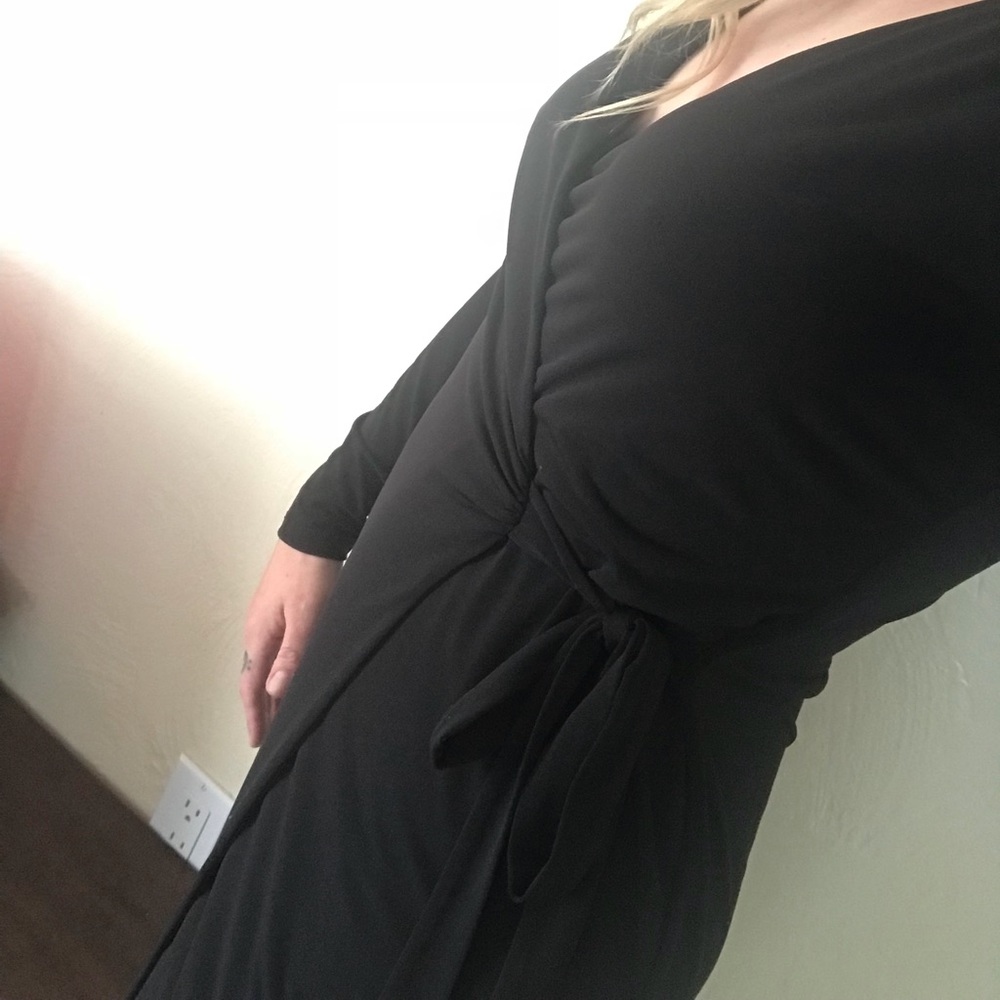 Long sleeve wrap dress